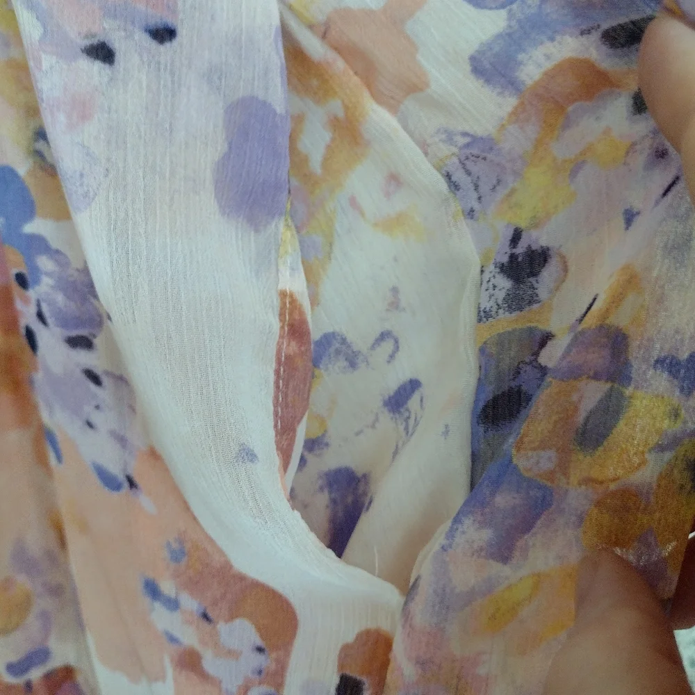 adyson parker XL Floral Tiered Puff Long Sleeve Strawberry Cream Dress - Picture 5 of 11